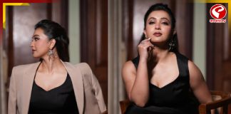কালো ড্রেসে পোজ দিয়ে উষ্ণতা ছড়ালেন কৌশানী