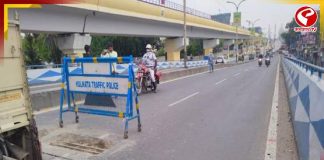 তারাতলা উড়ালপুলের ‘হাইট বার’ ভেঙে বিপত্তি, যাত্রী ভোগান্তি চরমে