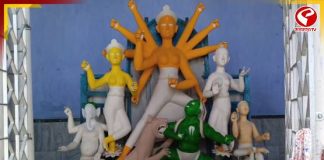 ছাঁচে নয়! শিল্পীর হাতে মৃণ্ময়ী হন মা দুর্গা