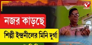 নজর কাড়ছে শিল্পী ইন্দ্রনীলের মিনি দুর্গা