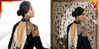 ব্যাকলেস শেরওয়ানি গাউনে জয়া আহসান