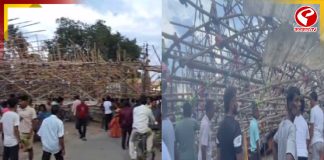 চন্দননগরে ভেঙে পড়ল জগদ্ধাত্রী পুজোর ‘সবচেয়ে বড়’ মণ্ডপ, জখম ৭