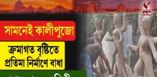 সামনেই কালীপুজো ক্রমাগত বৃষ্টিতে প্রতিমা নির্মাণে বাধা, মাথায় হাত মৃৎশিল্পীদের