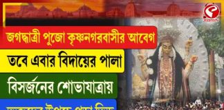 জগদ্ধাত্রী পুজো কৃষ্ণনগরবাসীর আবেগ, রাতভর চলল বিসর্জনের শোভাযাত্রা