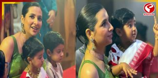 মায়ের কোলে বসে হাতেখড়ি হলো ইয়ালিনীর