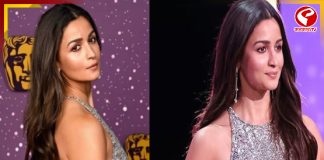 ‘নমস্কার’ বাফটার মঞ্চে হিন্দিতে বক্তব্য, খোলা পিঠে ঝড় তুললেন আলিয়া