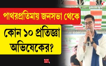 পাথরপ্রতিমায় জনসভা থেকে কোন ১০ প্রতিজ্ঞা অভিষেকের?