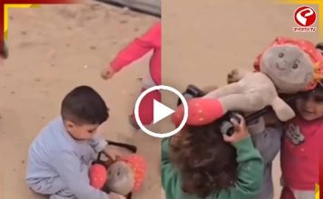 পুতুলের শেষকৃত্যে মেতে উঠছে কচিকাঁচারা! চোখে জল এনে দেবে গাজার এই ভিডিও