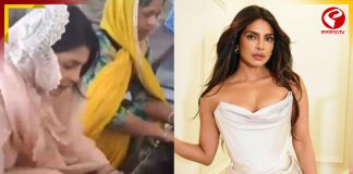 মাথায় ঘোমটা দিয়ে বাসন মাজছেন প্রিয়ঙ্কা