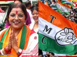 জাতীয় পতাকায় ঘাম মুছেছেন পাপিয়া অধিকারী! পদ্ম প্রার্থীর বিরুদ্ধে কমিশনে নালিশ তৃণমূলের