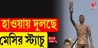 লেকটাউনে হাওয়ায় দুলছিল মেসি মূর্তি, সরিয়েই ফেলা উচিত, দাবি ঠিকাদারের