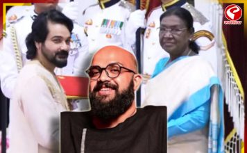 অভিষেকের তৈরি পোশাকে সাবেকি সাজে পদ্ম সম্মানের মঞ্চে প্রসেনজিৎ চট্টোপাধ্যায়