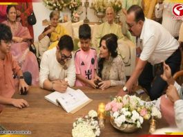 ‘আমার নিশ্চিন্ত আশ্রয়’, শপথের মাঝেই গৌরীর হাতে চুমু আমিরের, ছেলের উপস্থিতিতেই সারলেন তৃতীয় বিয়ে