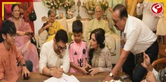 ‘আমার নিশ্চিন্ত আশ্রয়’, শপথের মাঝেই গৌরীর হাতে চুমু আমিরের, ছেলের উপস্থিতিতেই সারলেন তৃতীয় বিয়ে
